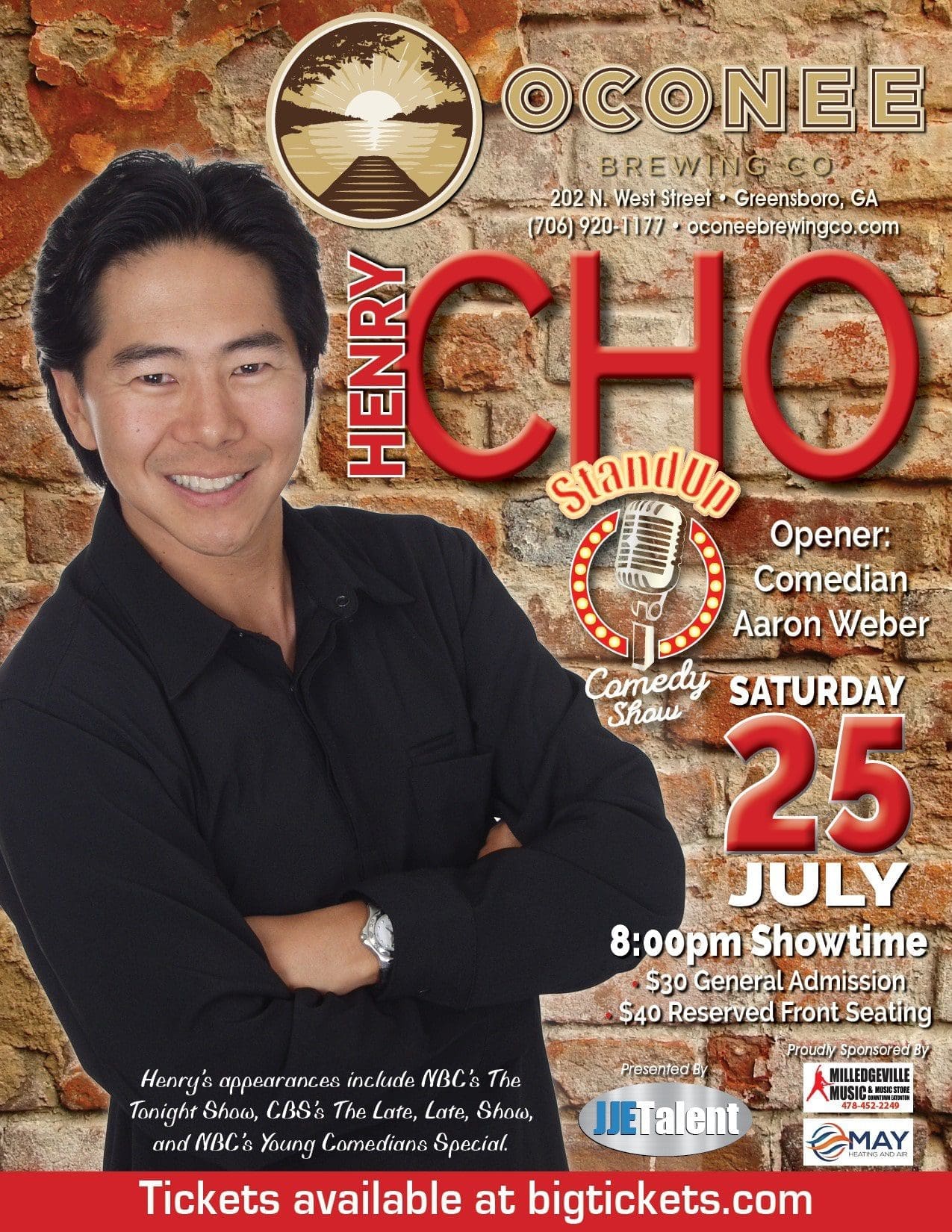 Comedian Henry Cho at Oconee Brewing Company