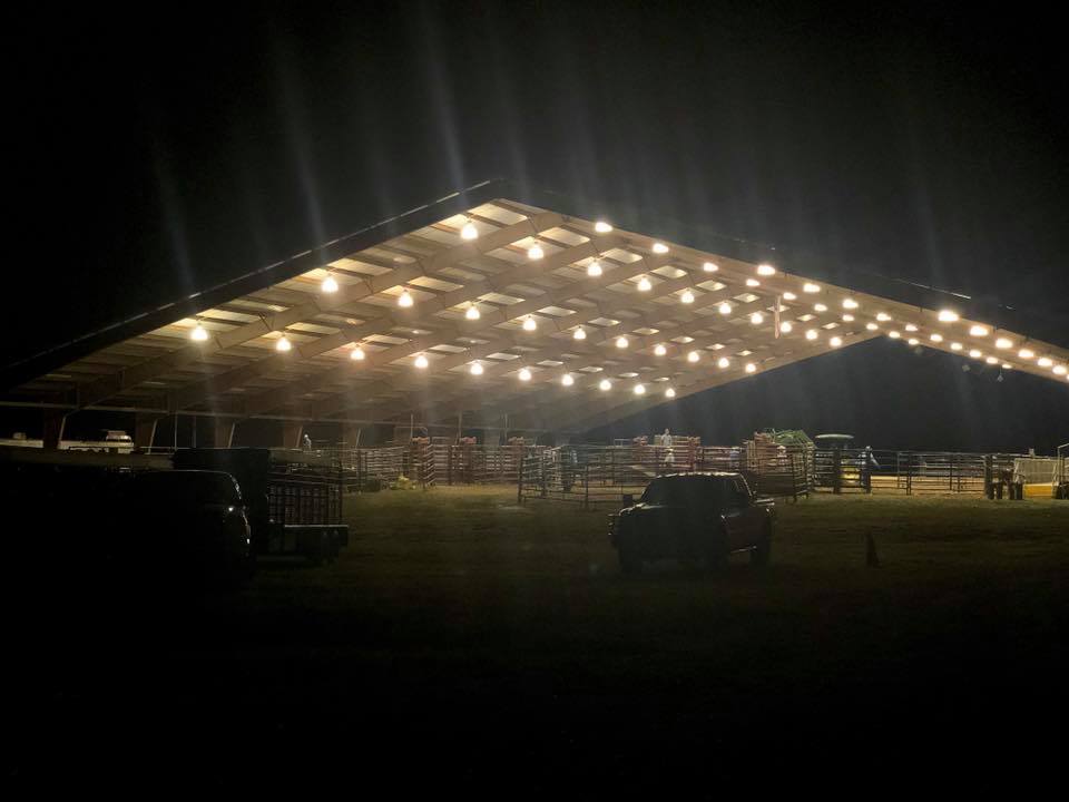 Nightime shot of Pro Rodeo