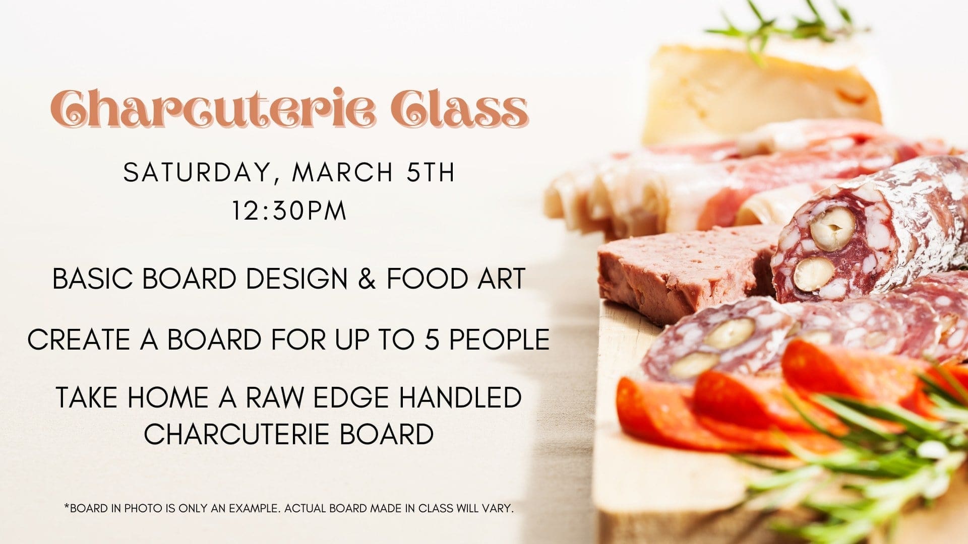 Charcuterie Class flyer